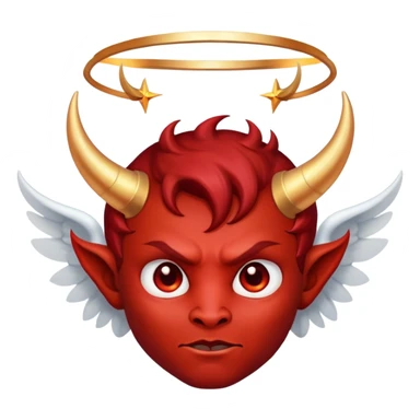 devil with angel halo sticker