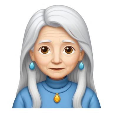 long hair grandma sticker