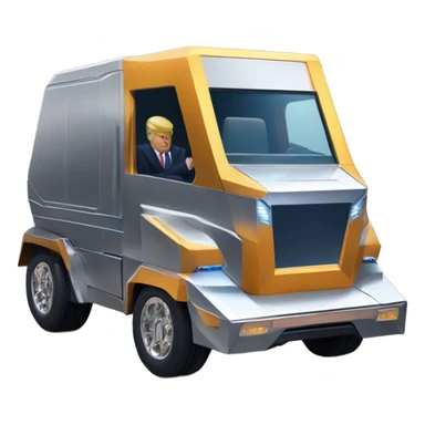 Trump as a cyber truck sticker