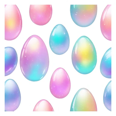 Sparkly glossy Pastel iridescent crystal glass egg sticker