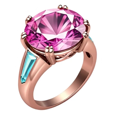 Pink crystal ring for spiritual protection sticker