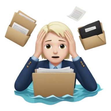 drowning in an ocean of work sticker