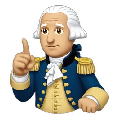 George Washington with thumbs down sticker