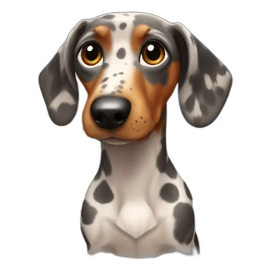 Teckel arlequin with grey spots in hairs sticker