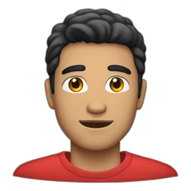 white blackhaired guy in red shirt  sticker