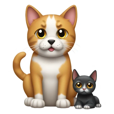 cat with dog sticker