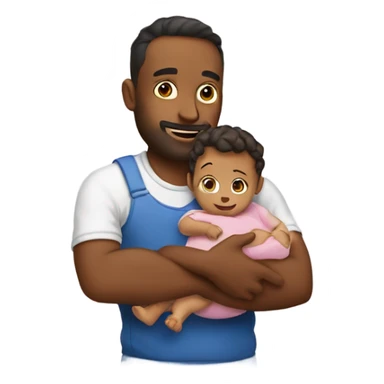 Dad holding baby sticker