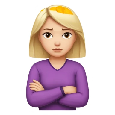 Blonde woman with arms crossed in disapproval sticker