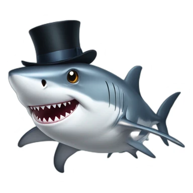 Shark with a top hat gf sticker