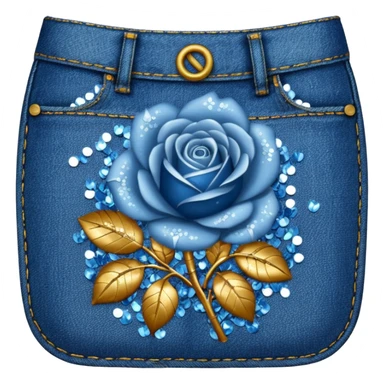 Sequin roses in a denim pocket sticker