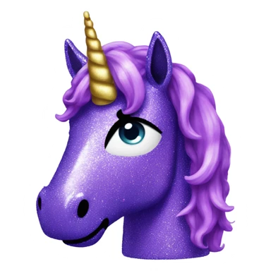 Purple glitter unicorn barf sticker