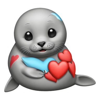 seal with heart sticker