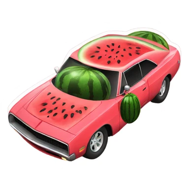 Watermelons Dodge Charger modern sticker
