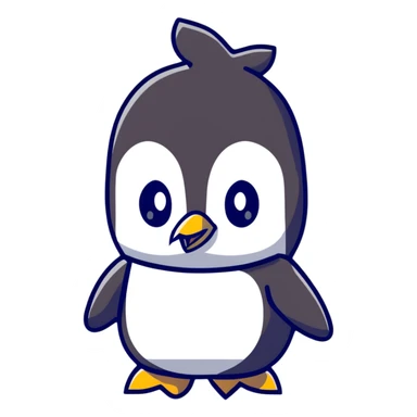 penguin with 8-bit pixelated look sticker