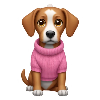 dog wearing pink sweater sticker