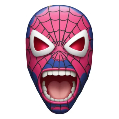 Spiderman emoji with two pink bones sticker