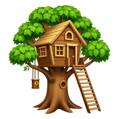 letter W on a treehouse in a tree sticker