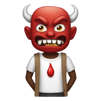 evil iphone demon emoji but black sticker