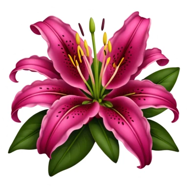 realistic dark pink lilium sticker