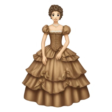 brown rococo dress sticker