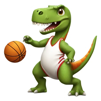 Dinosaur playing basketball  sticker