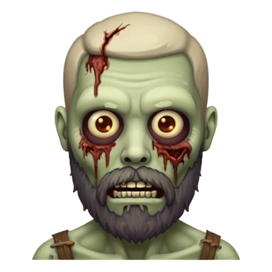 bearded zombie sticker
