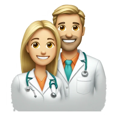 pareja dentistas sticker