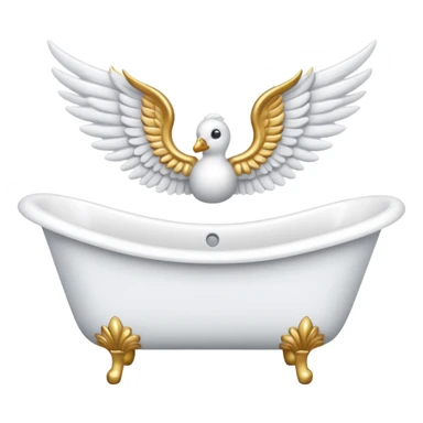 Bathtub with wings attached sticker