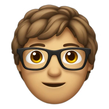 bug with brown hair and glasses sticker