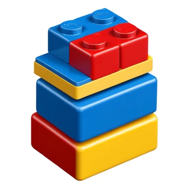 3 x lego blocks blue red yellow sticker