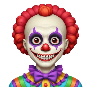 cute skeleton man clown with makeup sticker