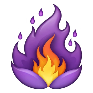 plain purple no orange color fire sticker