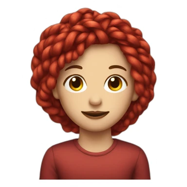 red, yarn-like hair, sticker