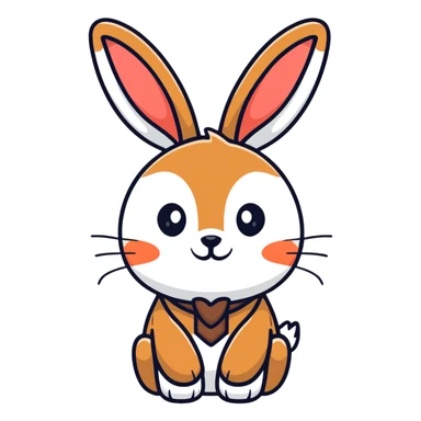 rabbit with deer antlers sticker