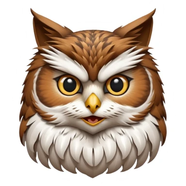 A cat head with a owl body  sticker