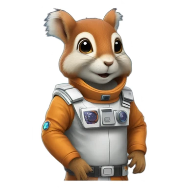 Squirrel dressed as an astro sticker