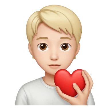 bangchan making a heart  sticker