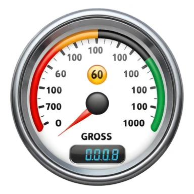Speedometer emoji with text Gross Margin sticker