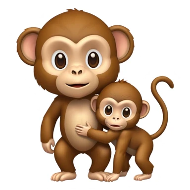 one big monkey and one little monkey sticker