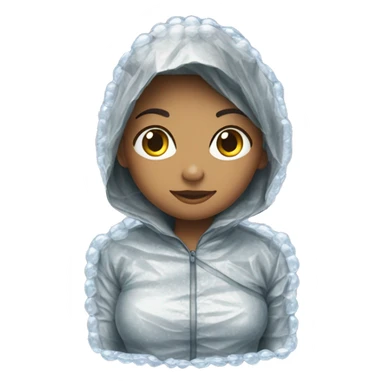 Girl wrapped in bubble wrap sticker
