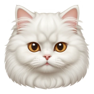 cinematic-adorable-big-eyed-fluffy-solid white-persian-cat-portrait-emoji,-head-tilted-playfully-with-a-sweet-expression,-fluffy-solid white-fur,-simplified-yet-irresistibly-cute-features-with-large,-expression, solid ginger persian cat, chest vicible sticker