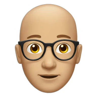 bald man with round glasses sticker
