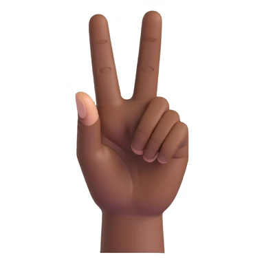 middle finger, Microsoft Teams 3D emoji style, realistic hand, dark skin tone, clear gesture, no background sticker