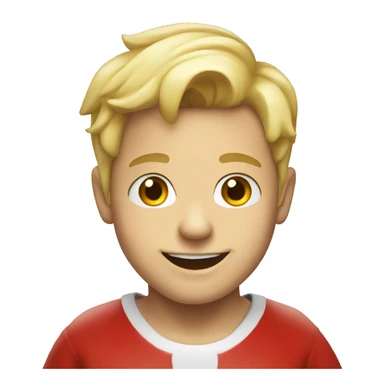 smiling blonde boy portrait santa clause sticker