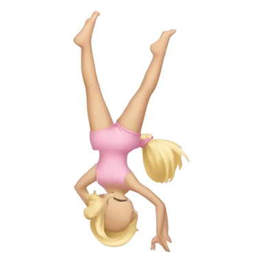 blonde girl light pink clothes Handstand  sticker