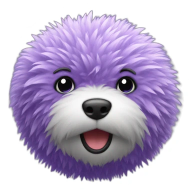 Purple fuzz ball sticker