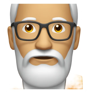 white man with orange beard and bold hair as he praying with orange glasses  sticker