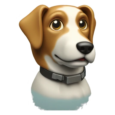 Retro computer graphics cgi 3d rendered dog sticker