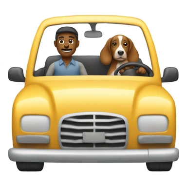 Man woman and dog driving sticker