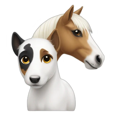 White pony with Jack Russel terrier sticker